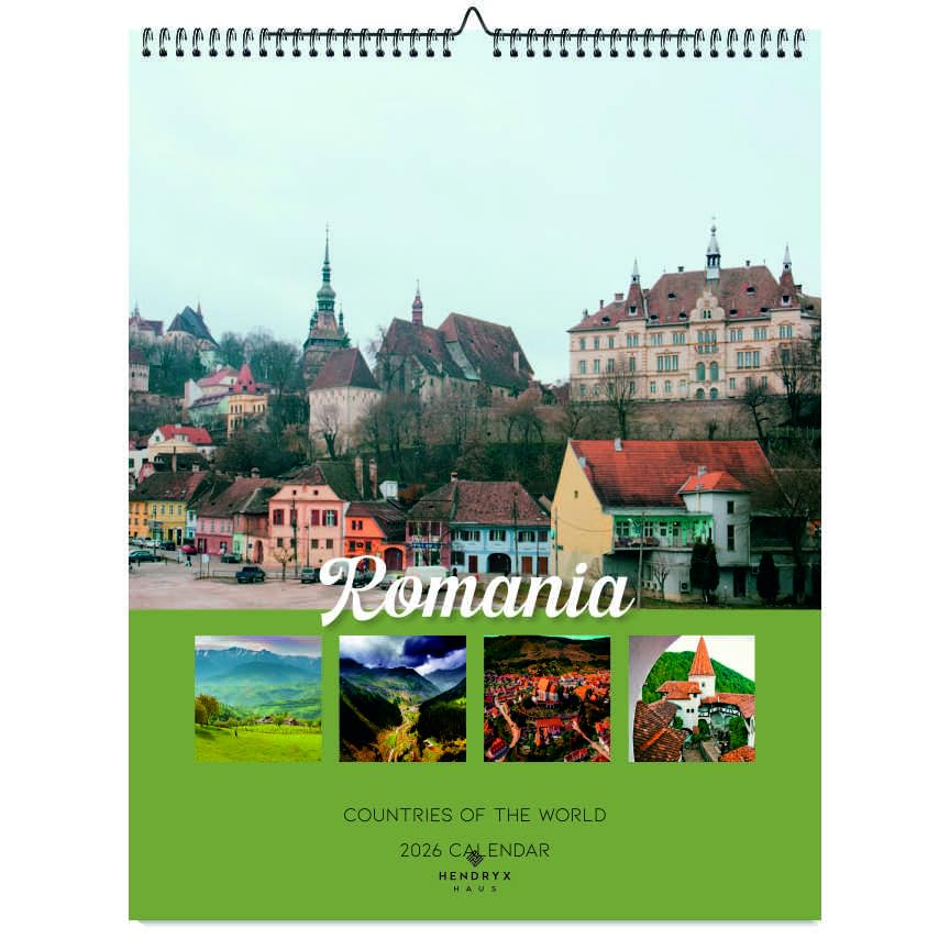 Romania 2026 Wall Calendar - Scenic Photography, 12-Month Planner, 11x14.25 Inches, January to December - Holiday Gift Idea