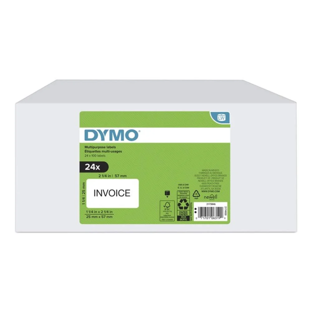 Rubbermaid Dymo Multipurpose White Medium Labels