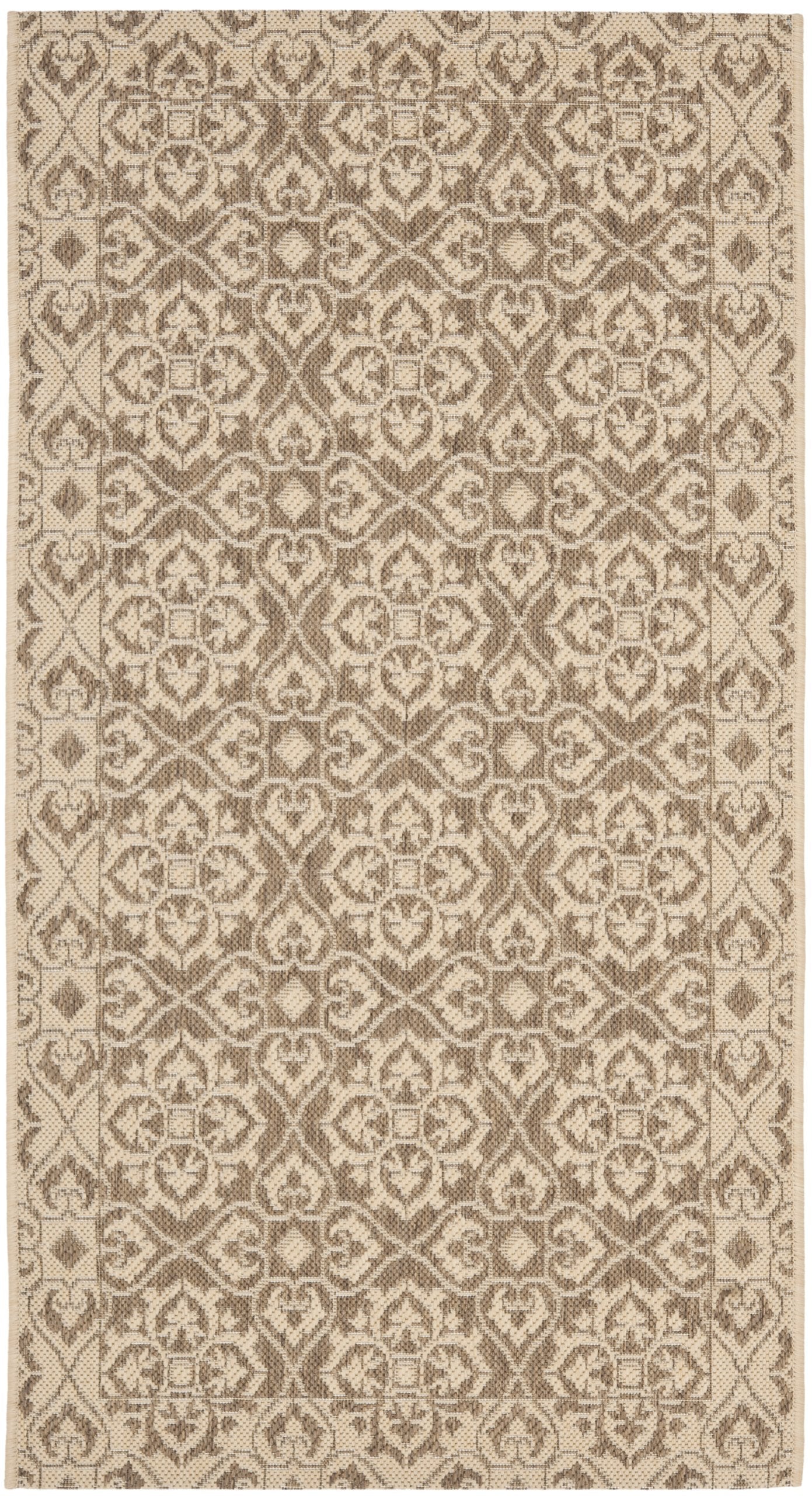 Safavieh Courtyard Collection 2'7' X 5' Brown / Cream Cy6550 Indoor/ Outdoor Waterproof Easy Cleaning Patio Backyard Mudroom Ar - Image 2