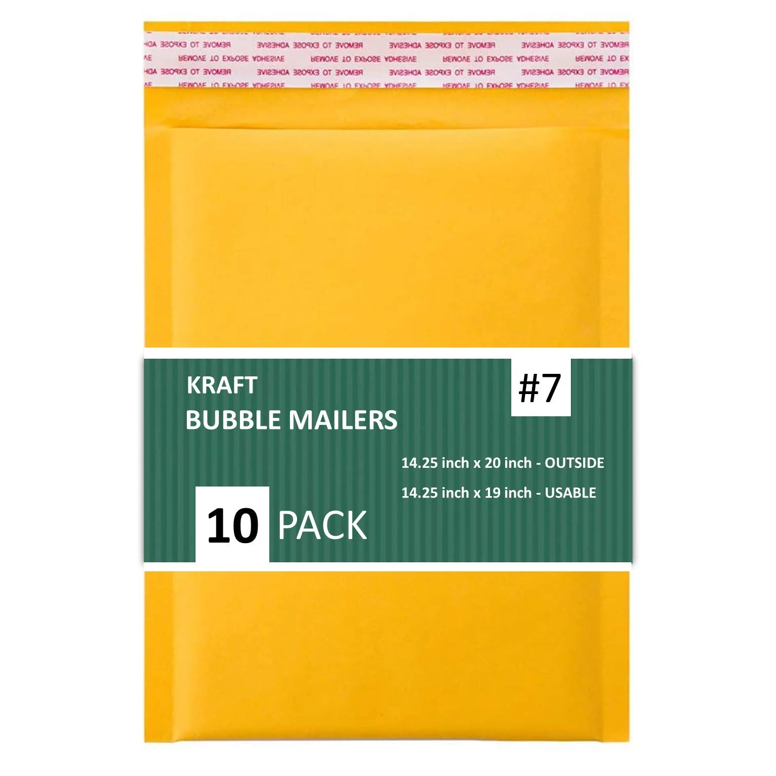 Sales4Less #7 Kraft Bubble Mailers 14.25X20 Inches Shipping Padded Envelopes Self Seal Waterproof Cushioned Mailer 10 Pack