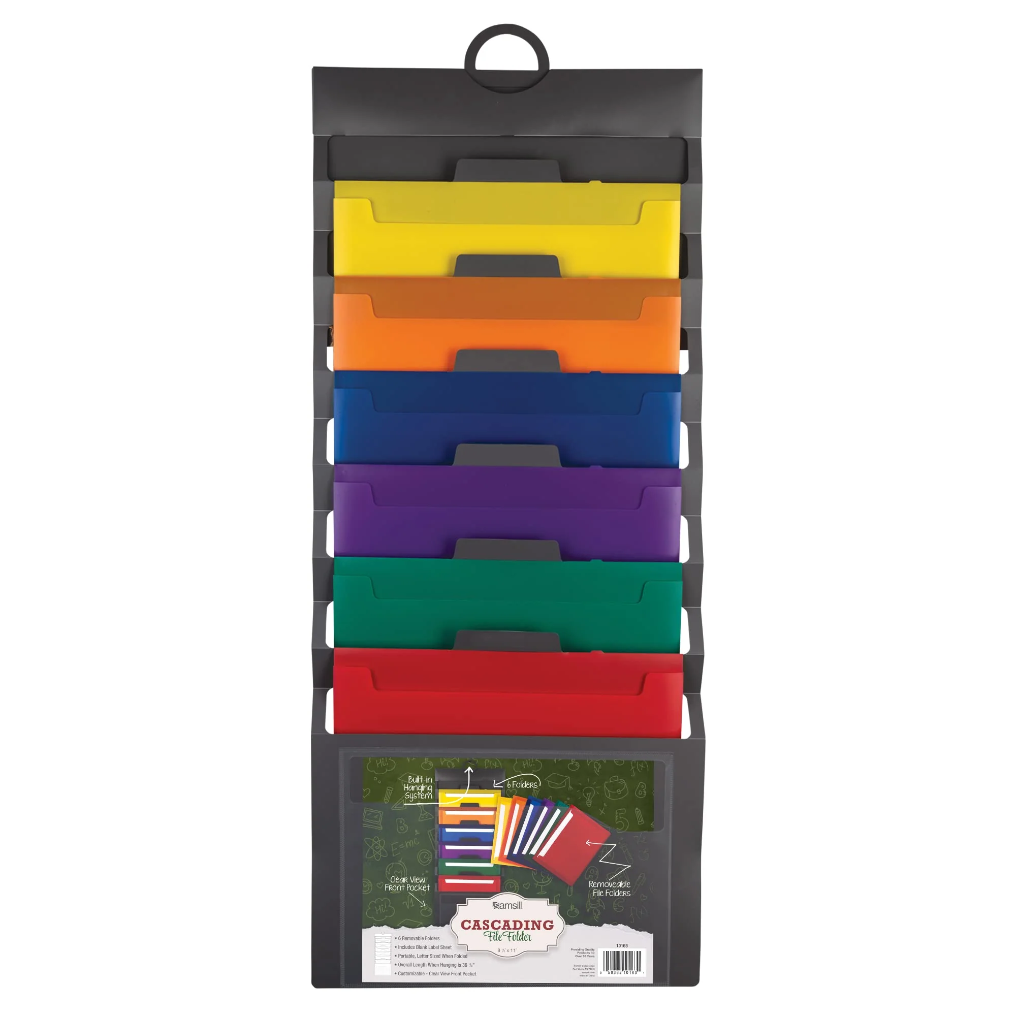 Samsill Cascading Wall File Organizer, Classrom Organization And Storage, 6 Removable Poly Hanging File Folders, Command Center