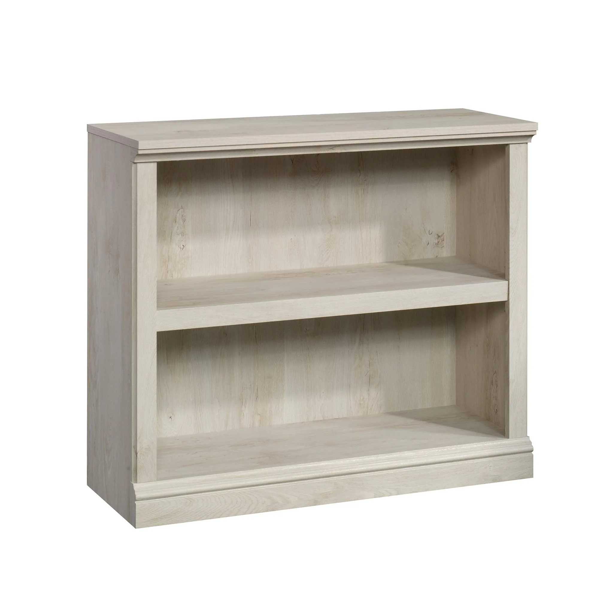 Sauder 2 Tier Book Shelf Wooden Bookcase Multipurpose Bookshelf for Home Office, Living Room, in Chalked Chestnut