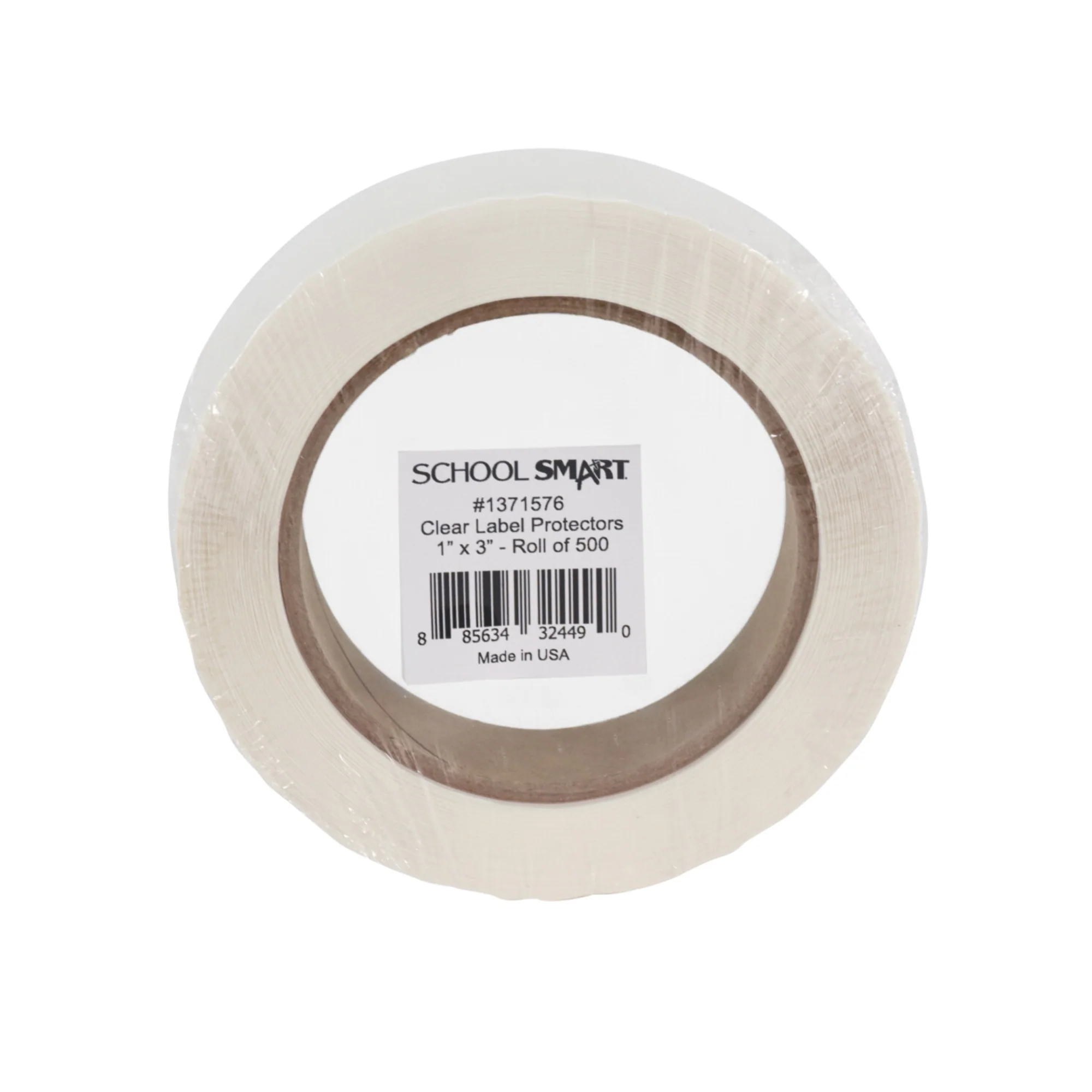 School Smart Vinyl Label Protectors, Round Corner Rectangle, 1 X 3 Inches, Clear, Pack Of 500