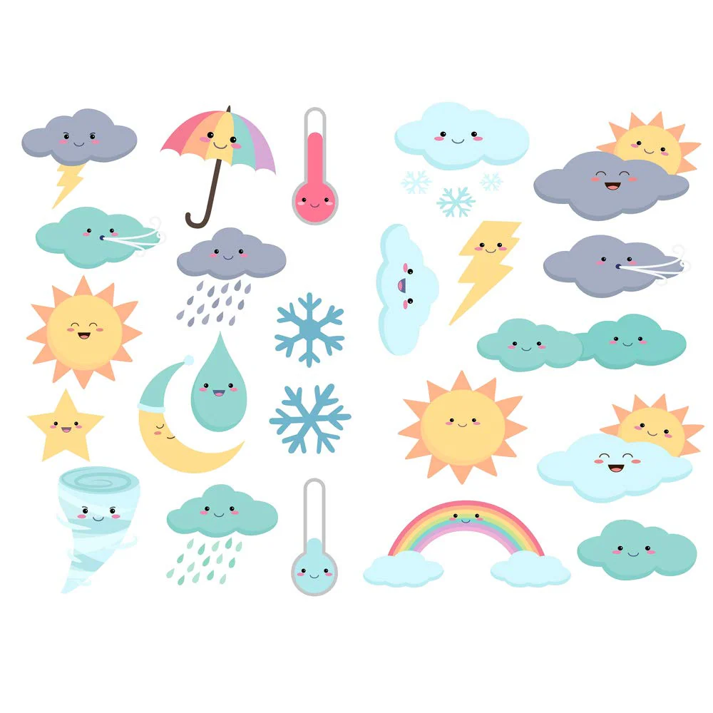 Seasonstorm Kawaii Weather Smile Aesthetic Diary Travel Journal Paper Stickers Scrapbooking Stationery School Office Art Supplie