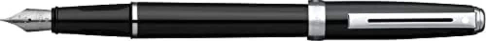 Sheaffer Prelude Medium Nib Fountain Pen, Black Lacquer, Nickel Plate Trim (E037353)