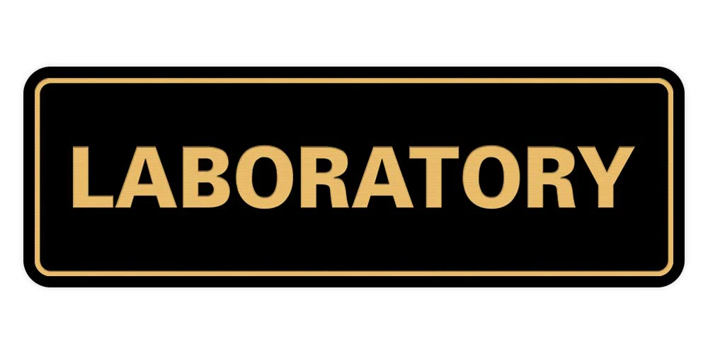 Signs Bylita Standard Laboratory Sign (Black Gold) - Large 1 Pack