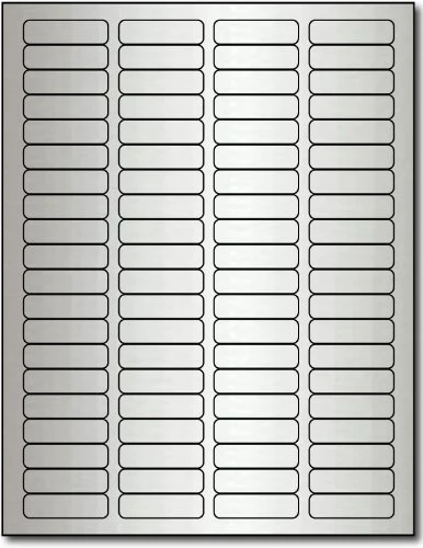 Silver Foil Return Address 1/2' X 1 3/4' Labels For Laser Printers - 800 Labels