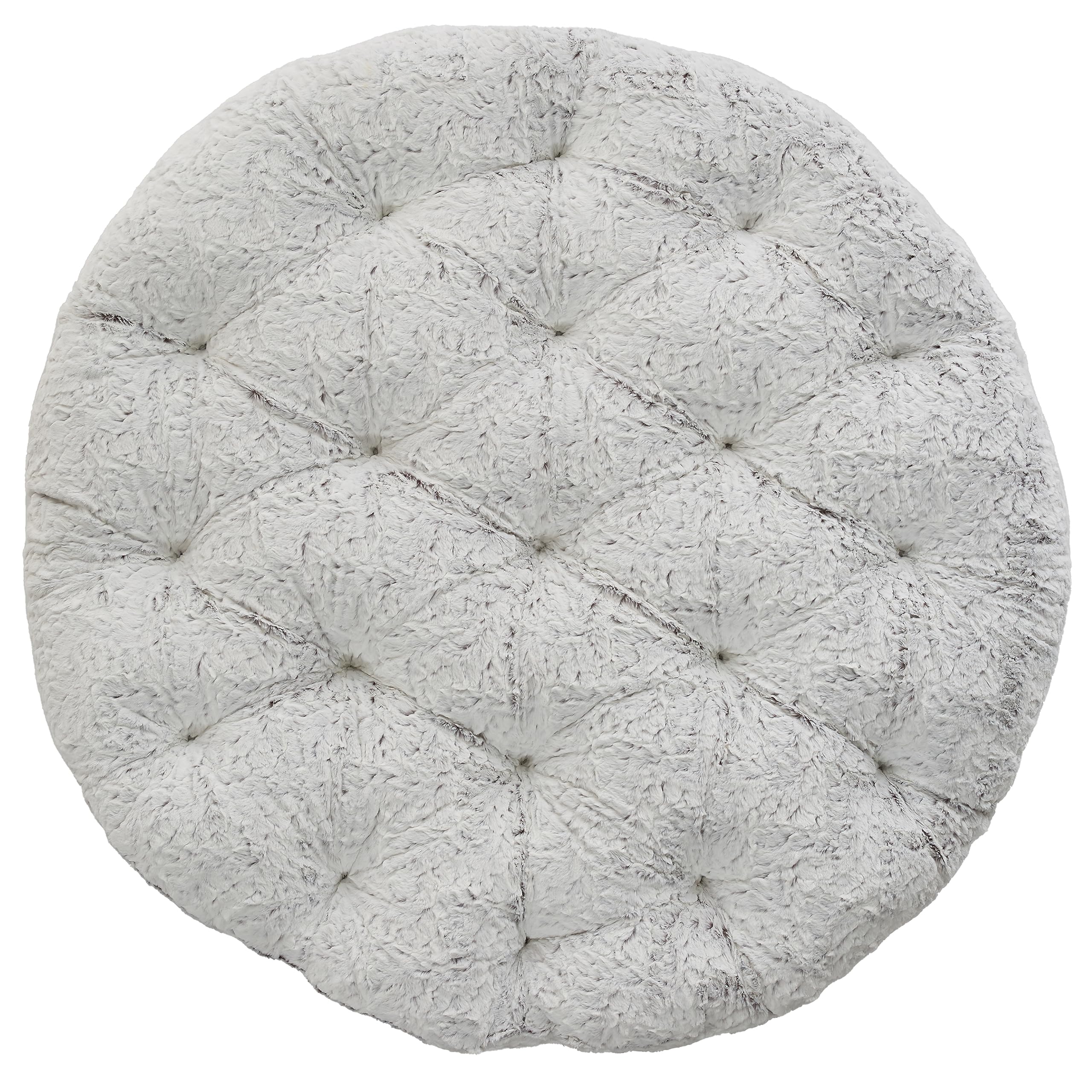 Sorra Home Indoor Papasan Cushion, 48 In X 48 In X 4 In, Fauxchilla Silver Fox