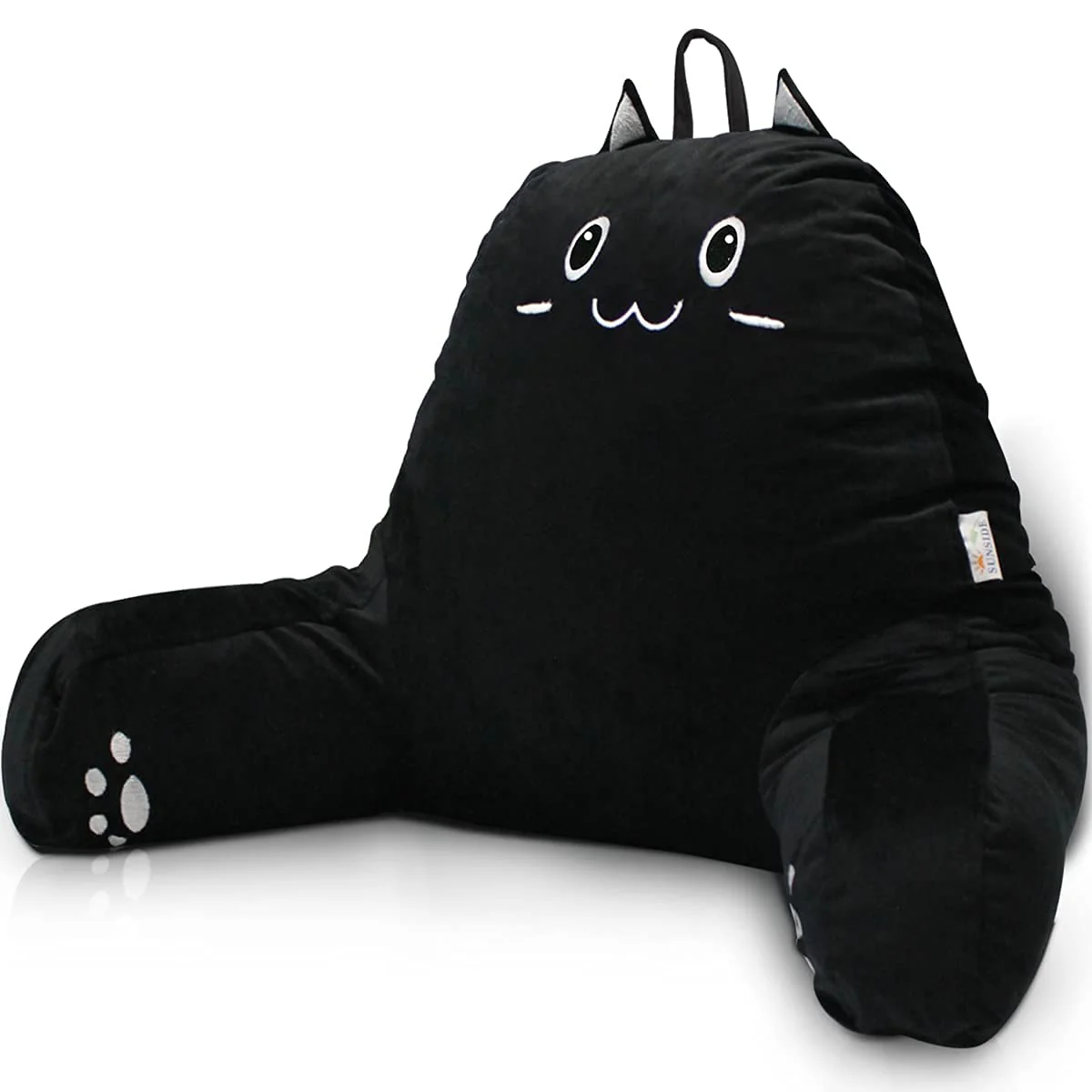 Sunside Reading Pillow With Cat Design, Cute Back Pillows For Adult And Children, Shredded Memory Foam Pillow With Arms, Suitabl