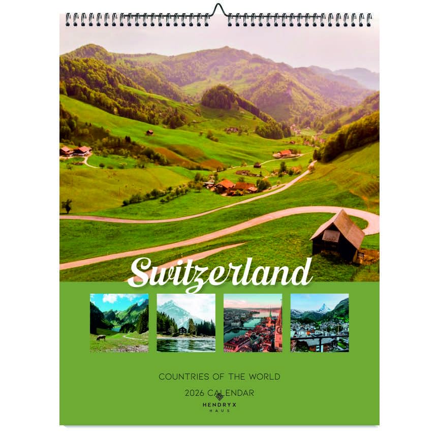 Switzerland 2026 Wall Calendar - Scenic Photography, 12-Month Planner, 14.5x18.25 Inches, January to December - Holiday Gift Ide