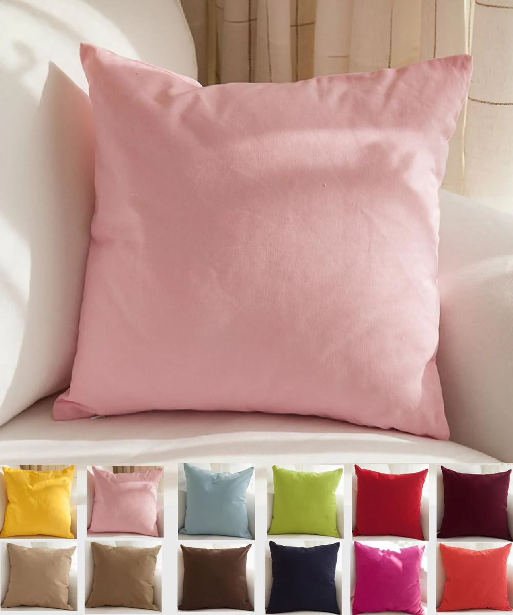 Tangdepot Handmade Decorative Solid 100% Cotton Canvas Throw Pillow Covers/Pillow Shams, (28'X28', Salmon Pink)