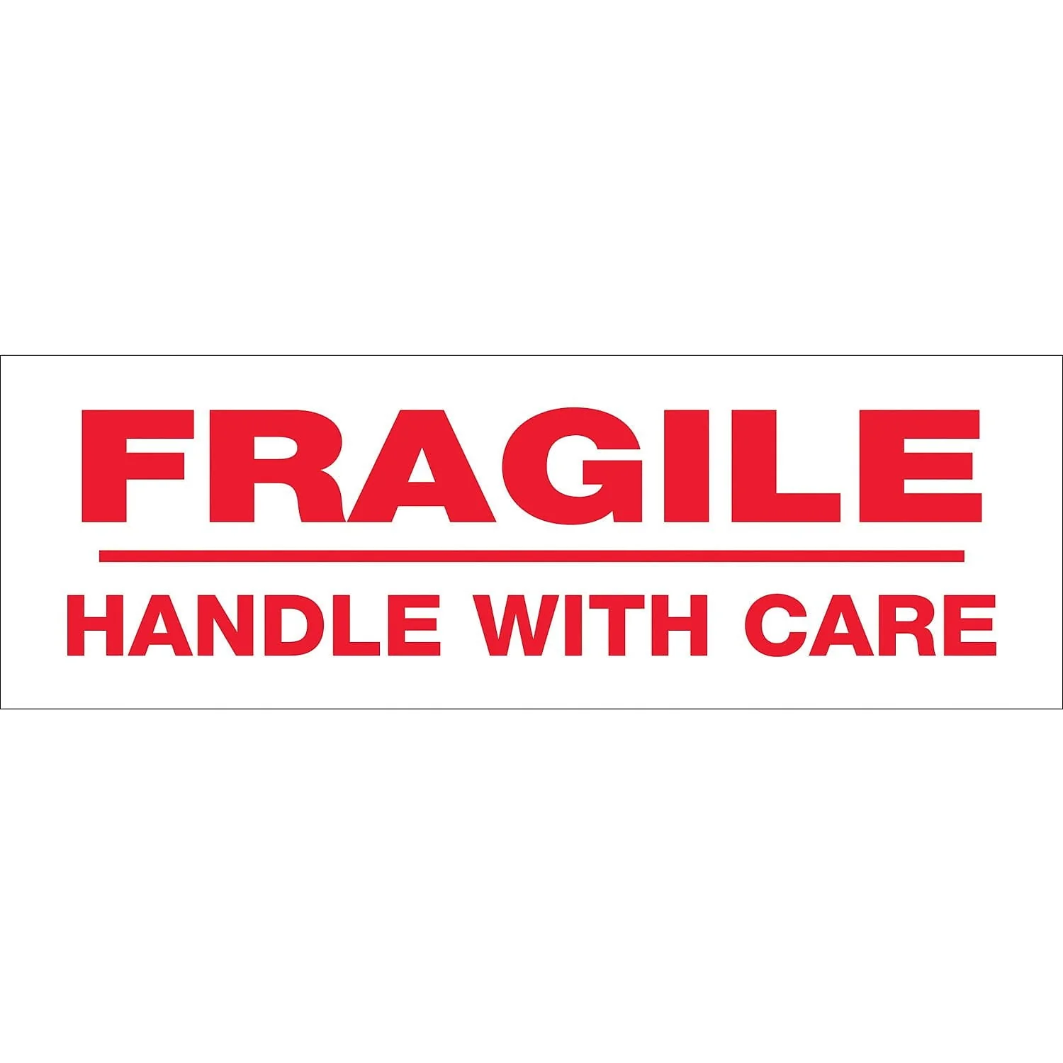 Tape Logic T905P02 3 In. X 110 Yards - Fragile Handle With Care Pre-Printed Carton Sealing Tape  Red & White - Case Of 24
