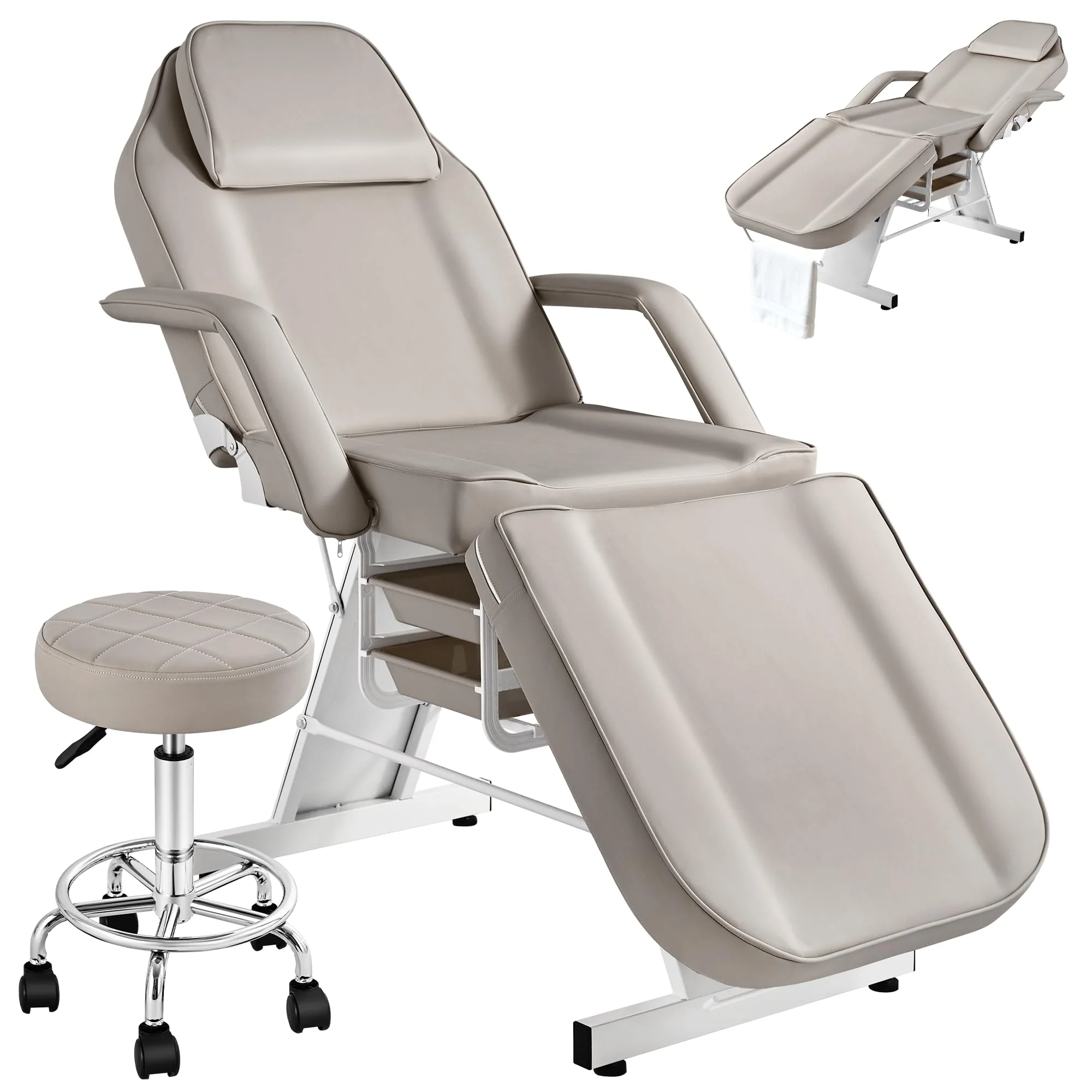 Tattoo Facial Chair for Client, Multipurpose Tattoo Chair Bed, Adjustable Beauty Spa & Salon Equipment for Tattoo Shop Furniture
