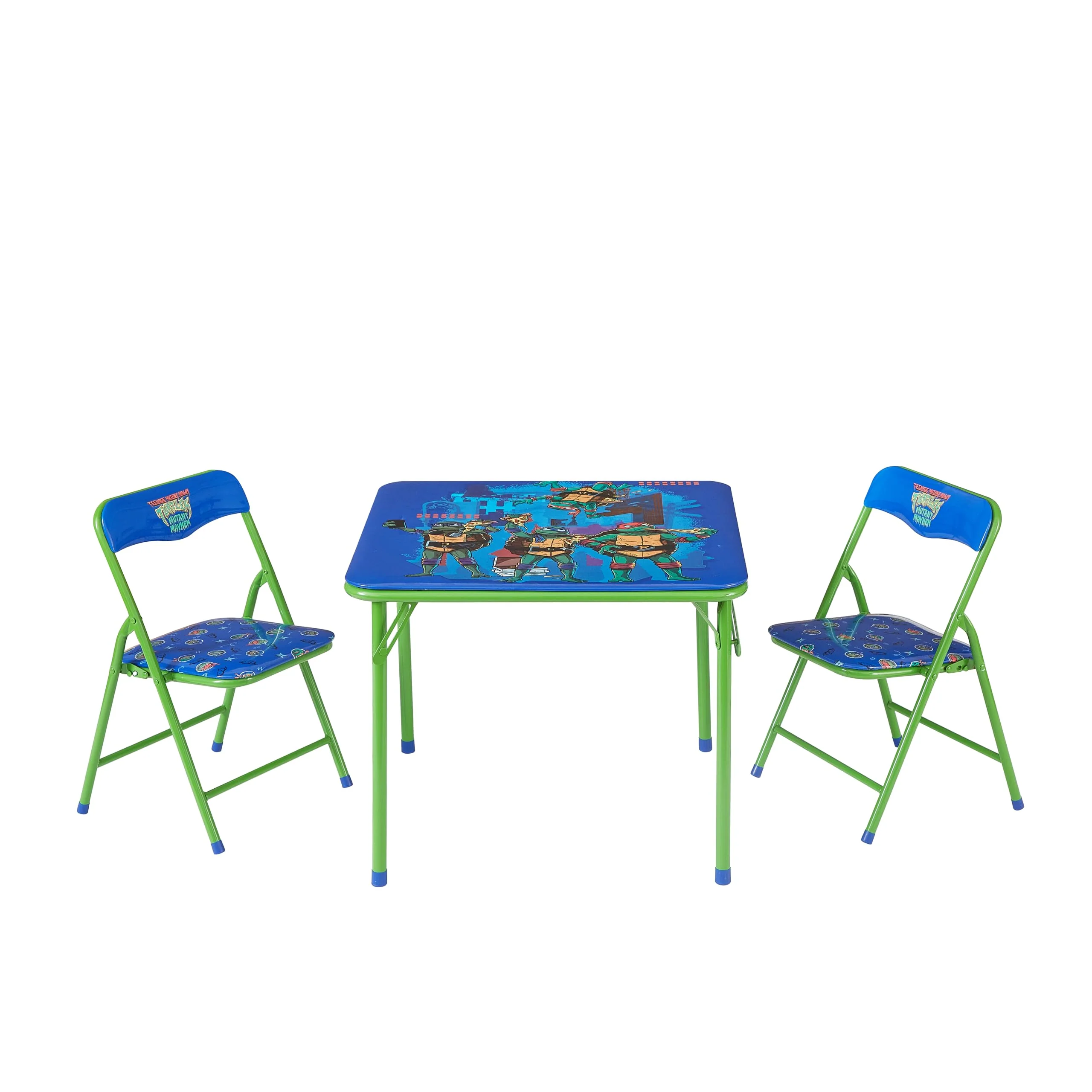 Teenage Mutant Ninja Turtles 3 Piece Childrens Activity Square Table and 2 Folding Chairs Set, Ages 3+