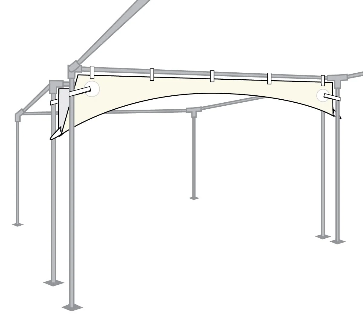 Tentandtable Party Tents Direct Vinyl Rain Gutters | For High Peak Frame Style Canopy Tents | 15' Foot | Heavy Duty Vinyl | Tent