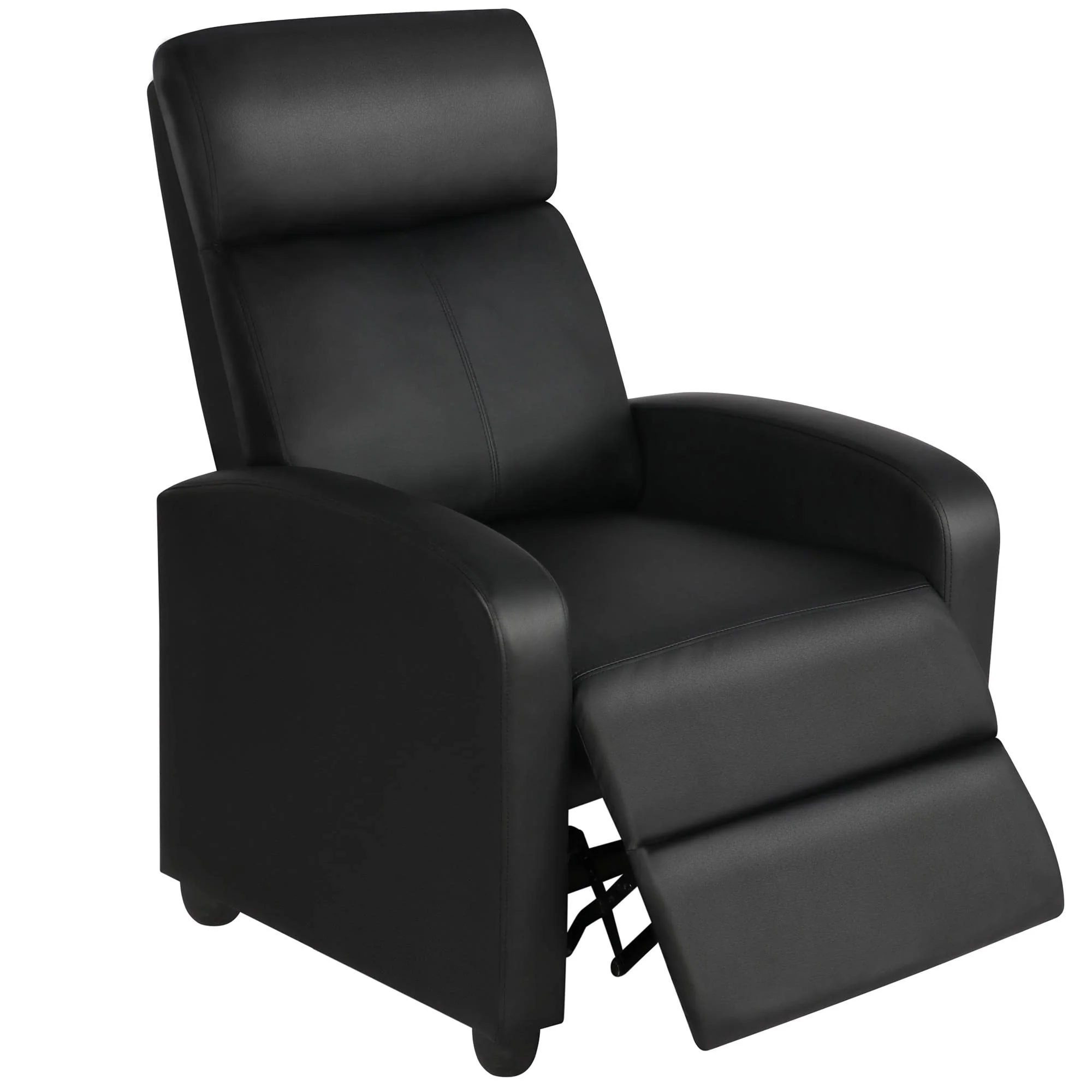 Topeakmart Recliner Chair Pu Leather Reclining Chair Adjustable Modern Single Reclining Chair With Pocket Spring Living Room Bed