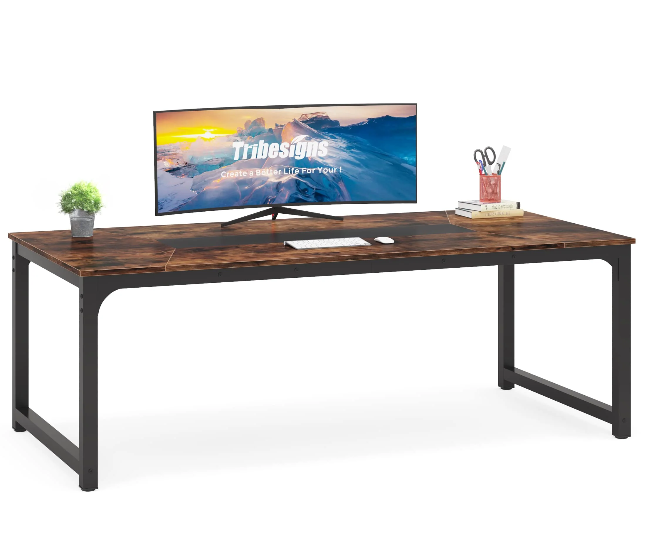 Tribesigns Modern Computer Desk, 78.7 x 39.4 inch X Large Executive Office Desk Computer Table Study Writing Desk Workstation fo