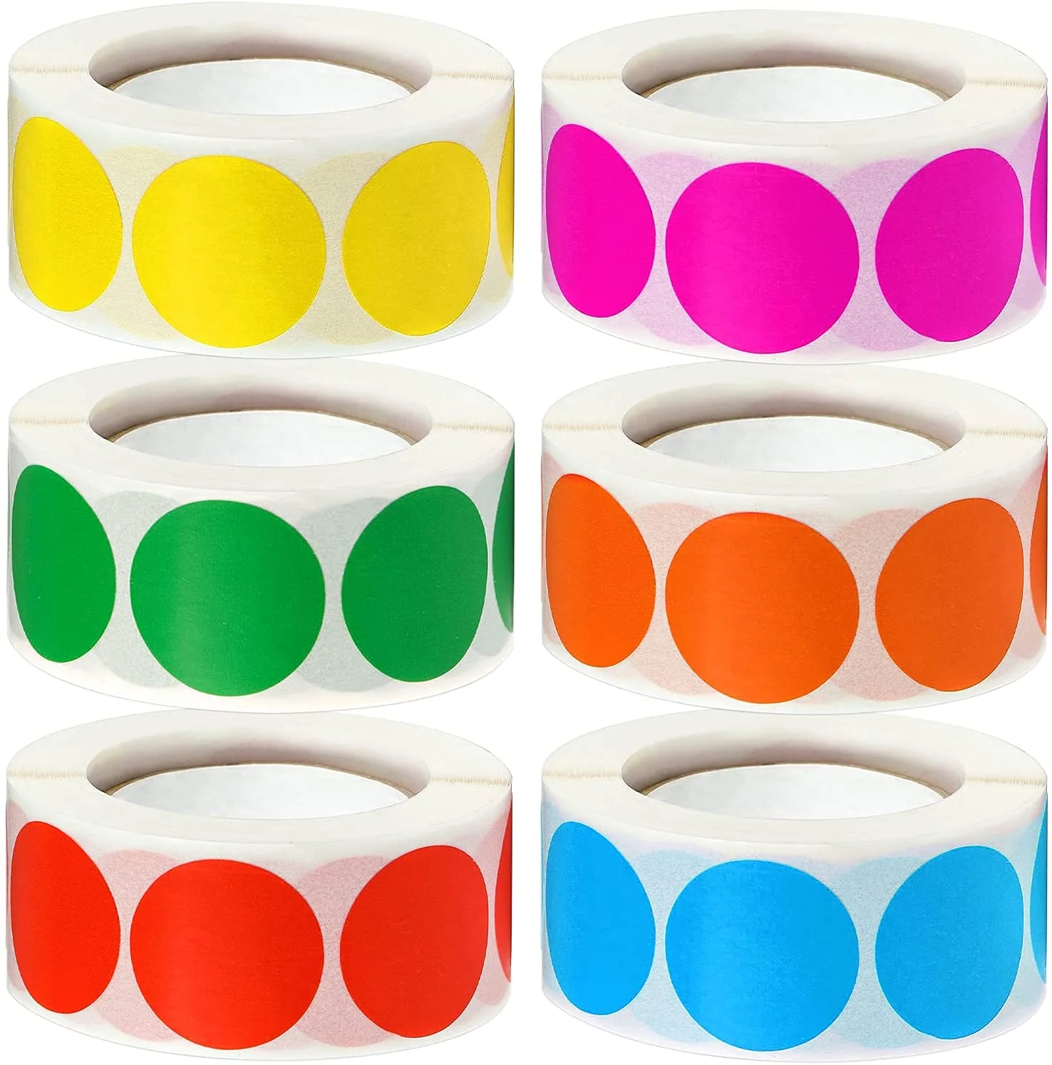 True-Ally 3000 Piece Mix Color 1 Inch Round Dot Sticker Self Adhesive Labels Writable Surface For Inventory Organize, File Class