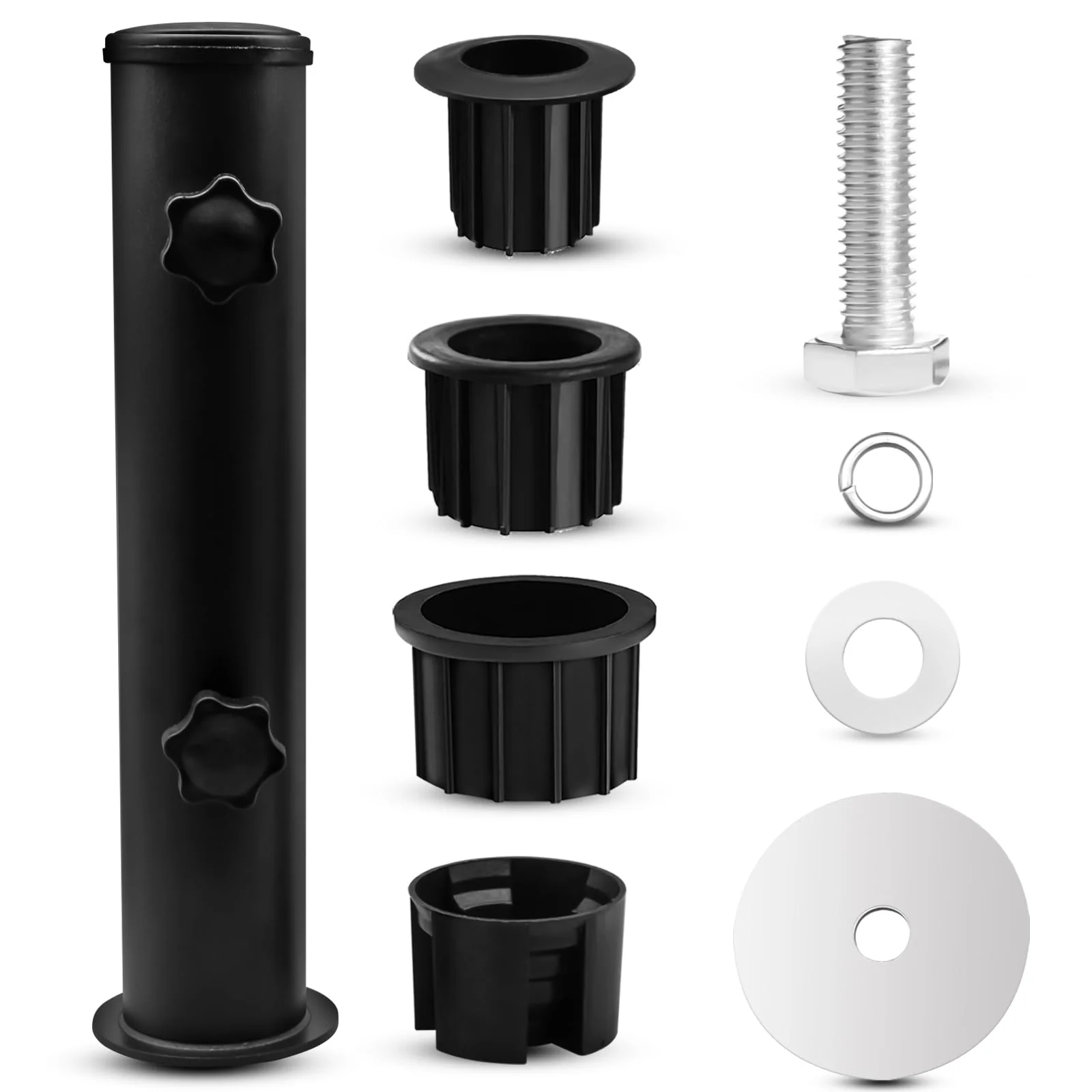Umbrella Pole Replacement Umbrella Mount, Metal Deck Umbrella Holder Outdoor, Universal Umbrella Replacement Parts Tube Bracket,