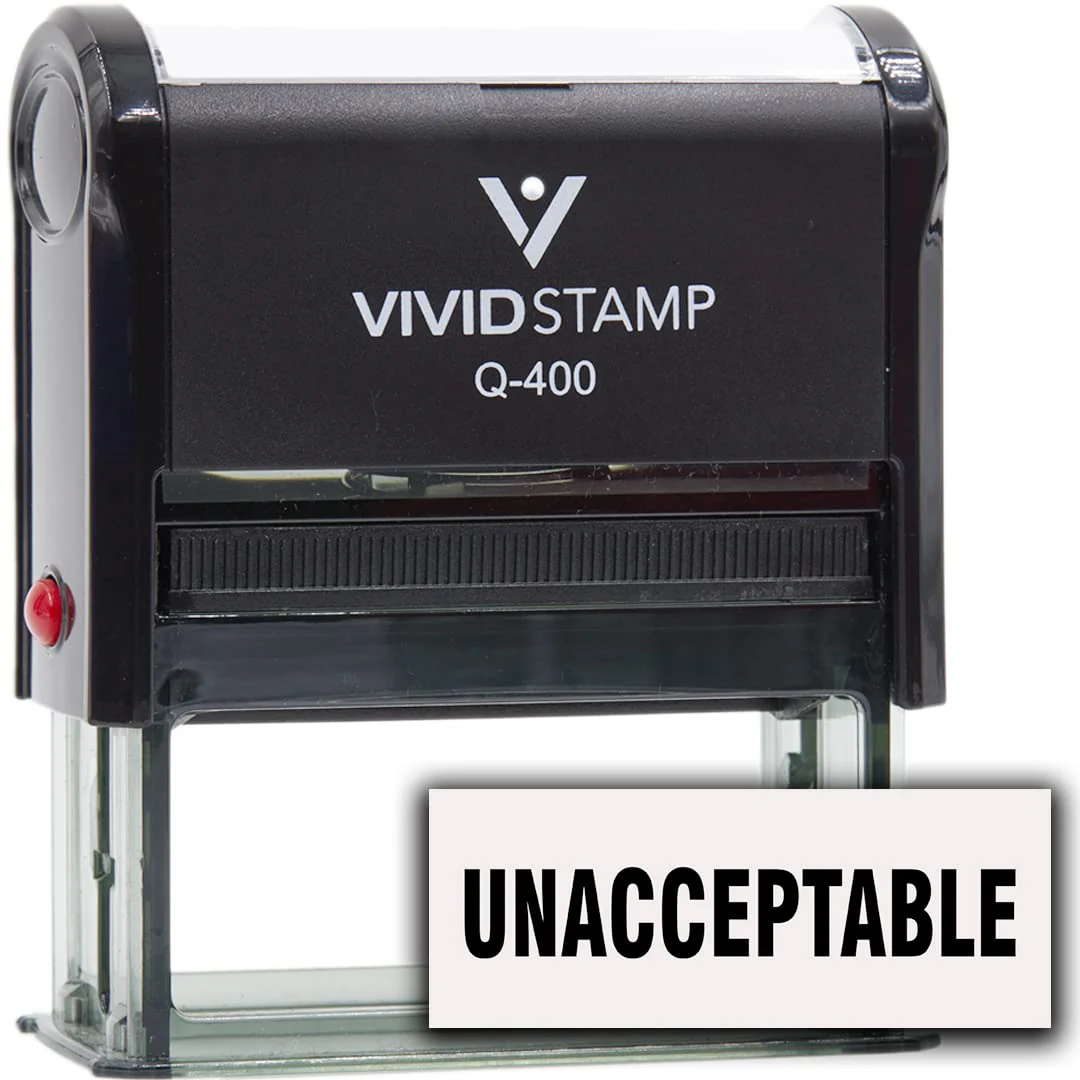 Unacceptable Self-Inking Office Rubber Stamp (Black Ink) - Q-400