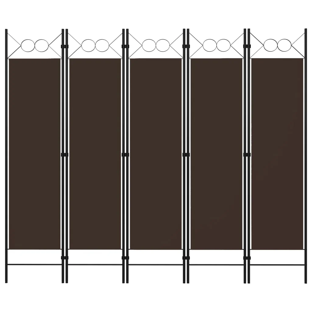 vidaXL 5-Panel Room Divider Brown 78.7x70.9