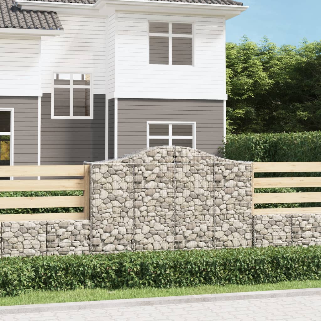vidaXL Arched Gabion Baskets 2 pcs 78.7x19.7x55.163 Galvanized Iron