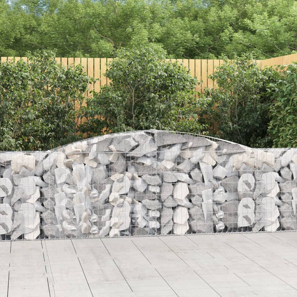 vidaXL Arched Gabion Baskets 3 pcs 157.5x11.8x31.539.4 Galvanized Iron