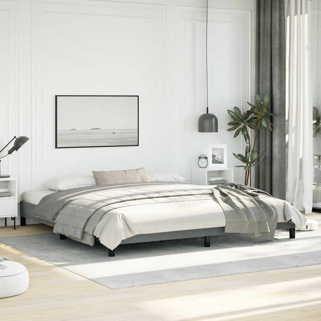 vidaXL Bed Frame Dark Gray 76x79.9 King Fabric