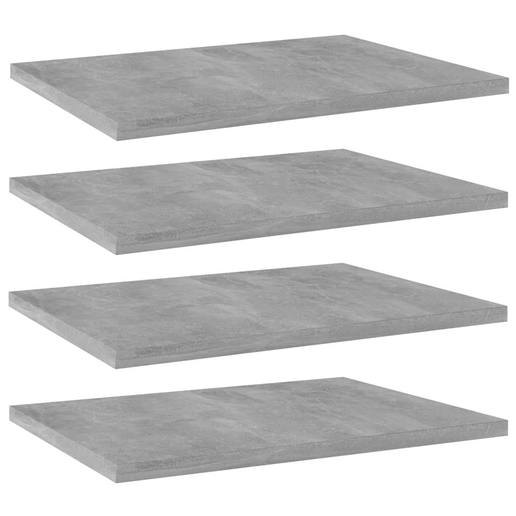vidaXL Bookshelf Boards 4 pcs Concrete Gray 15.7x11.8x0.6 Engineered Wood