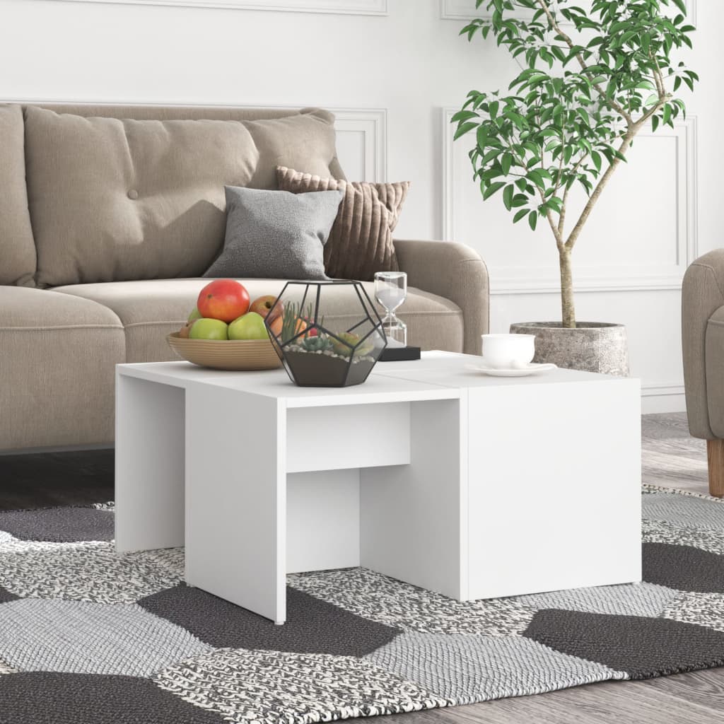 vidaXL Coffee Tables 4 pcs White 13x13x13 Engineered Wood