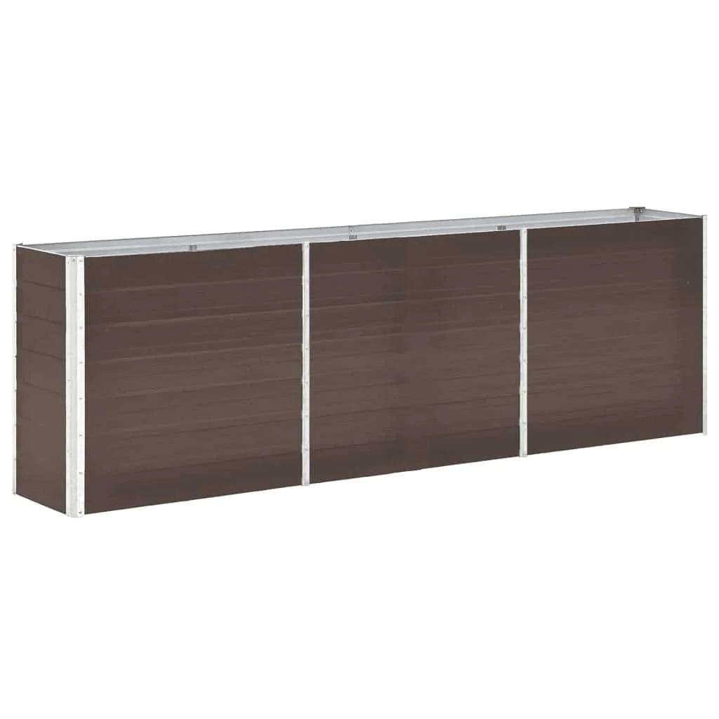 vidaXL Garden Raised Bed Galvanized Steel 94.5x15.7x30.3 Brown