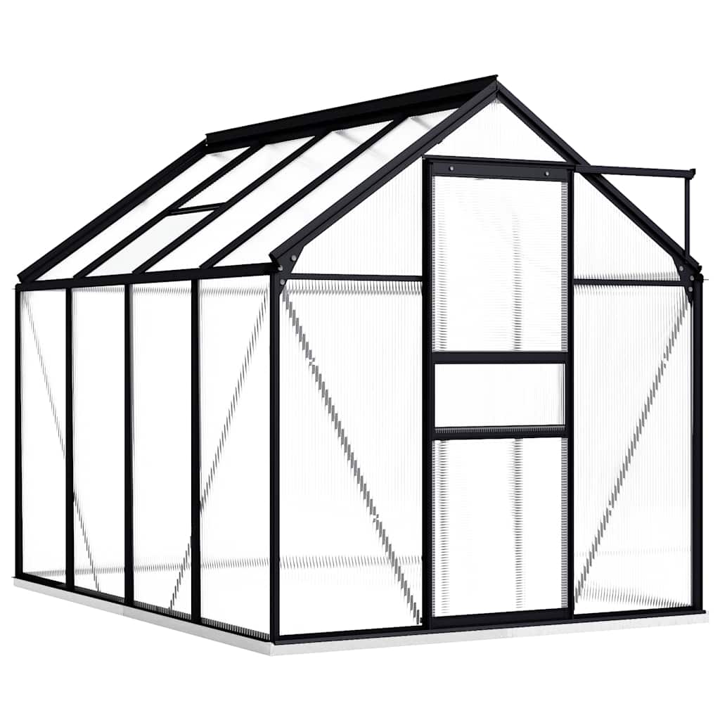vidaXL Greenhouse with Base Frame Anthracite Aluminum 51.1 ft