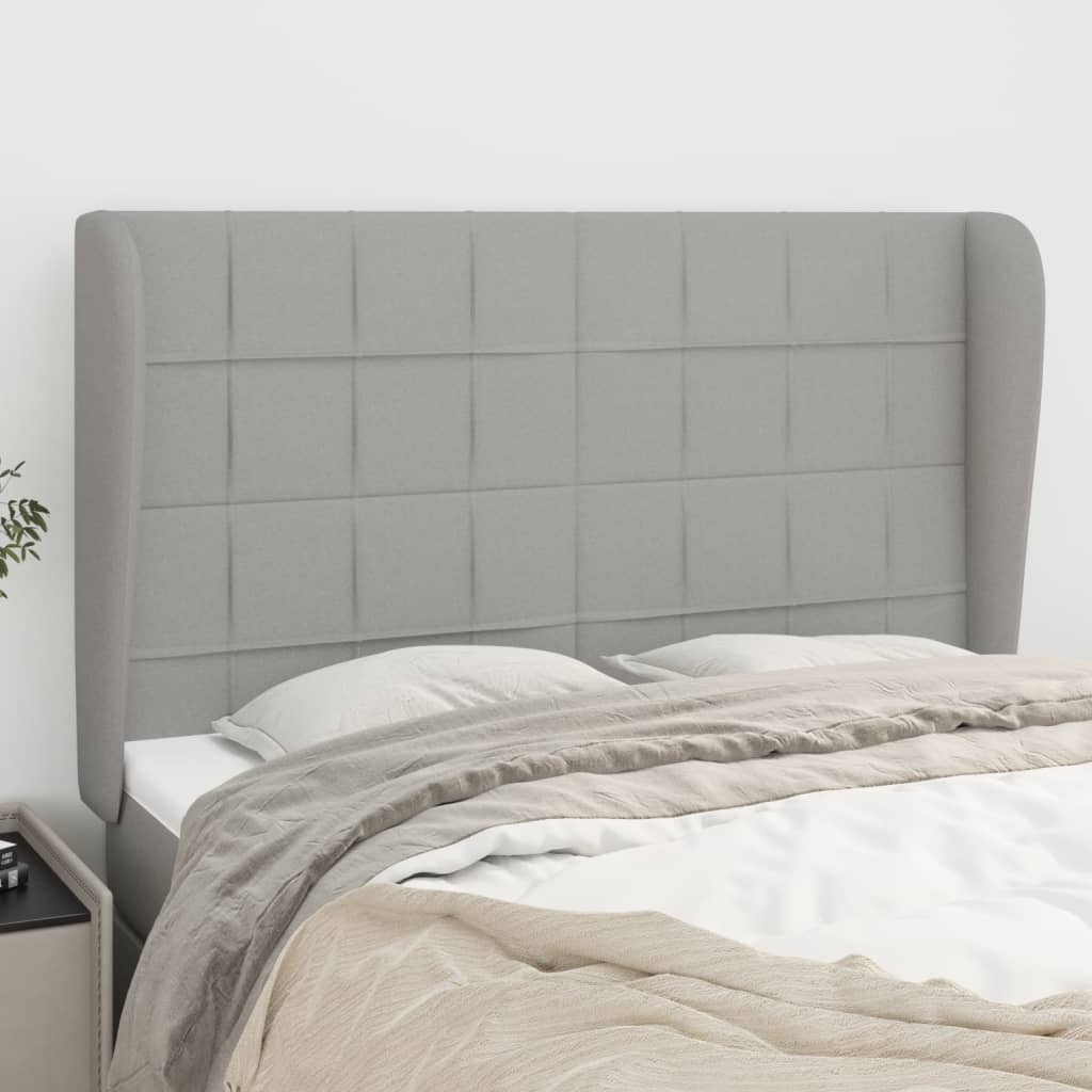 vidaXL Headboard with Ears Light Gray 57.9x9.1x46.550.4 Fabric