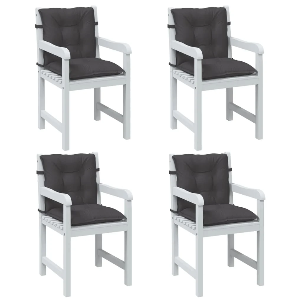 Vidaxl Lowback Chair Cushions 4 Pcs Melange Anthracite 39.4X19.7X2.8 Fabric
