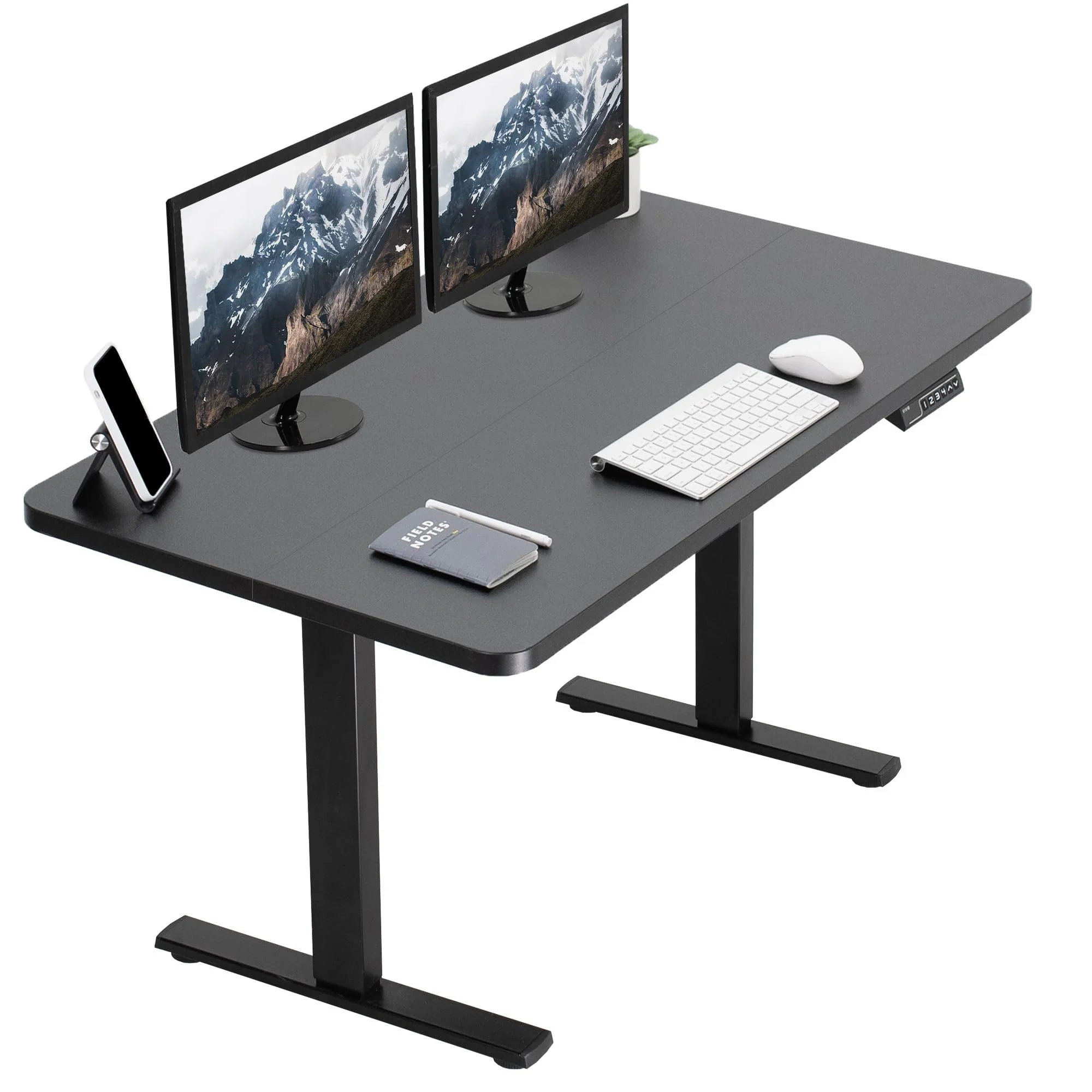 VIVO Large Electric 83 x 30 in Standing Desk, Memory Height Adjustment, 1B Series, Holds 220 lbs, Black Top Black Frame, DESK-KI