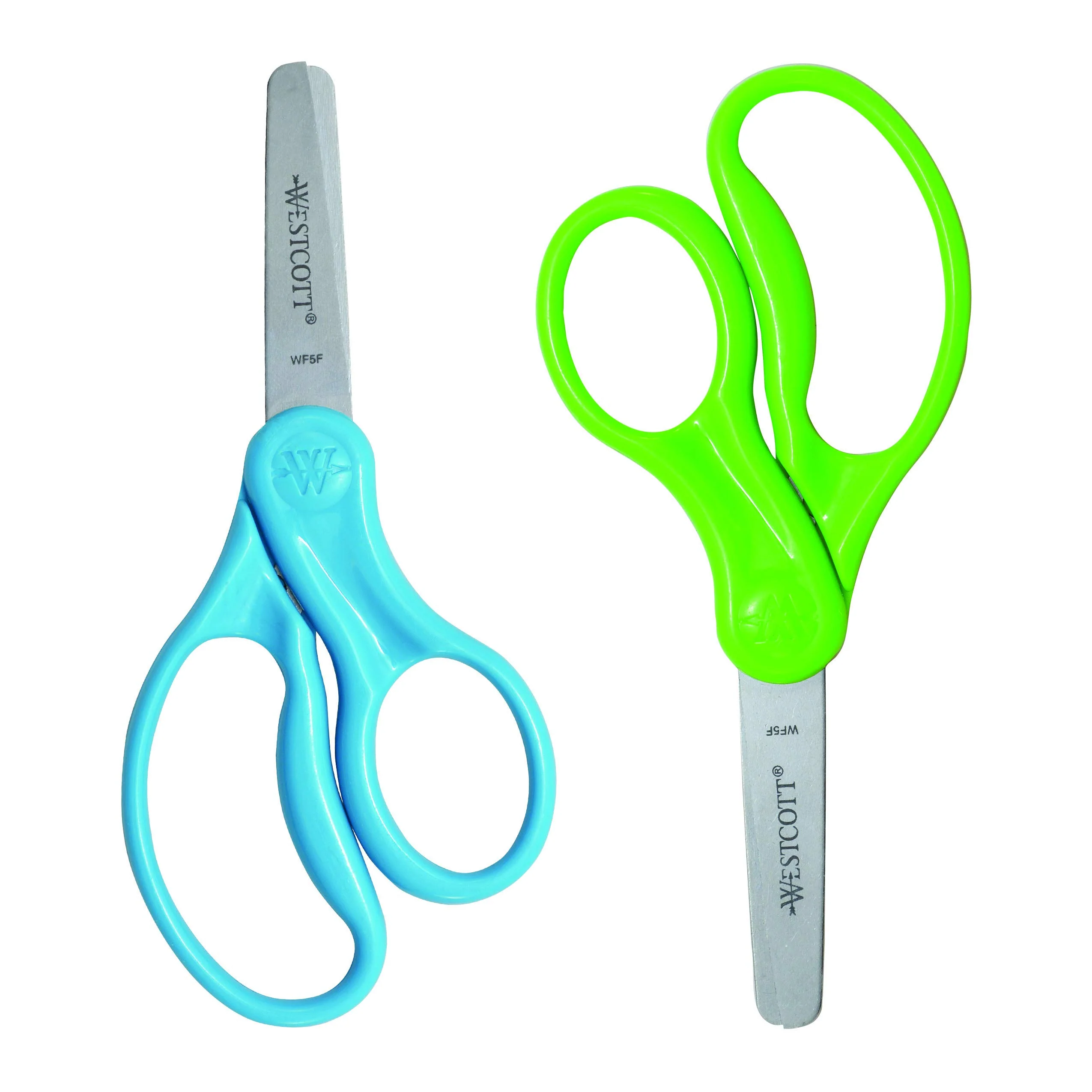 Westcott 13168 Right- And Left-Handed Scissors, Kids' Scissors, Ages 4-8, 5-Inch Blunt Tip, Assorted, 2 Pack