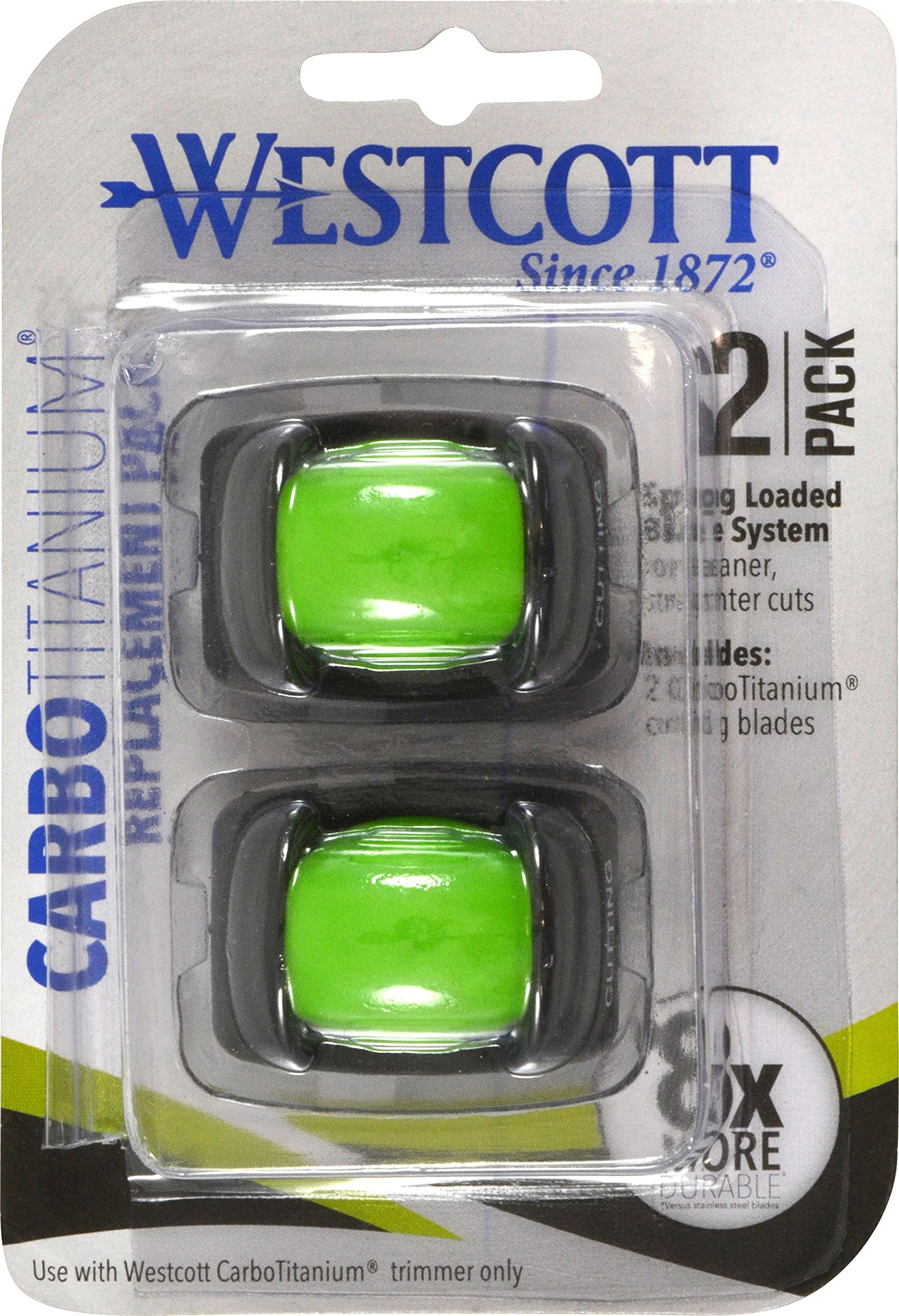 Westcott Paper Cutter Blade Replacement Set, CarboTitanium, 2 Pack, Model 16854, Metal Construction