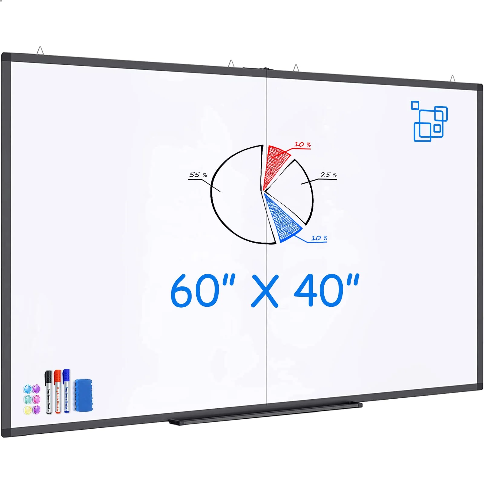 White Board Dry Erase 72X40, Large Magnetic Whiteboard Maxtek Dry Erase Boards For Wall, Aluminum Presentation Wall-Mounted Mark