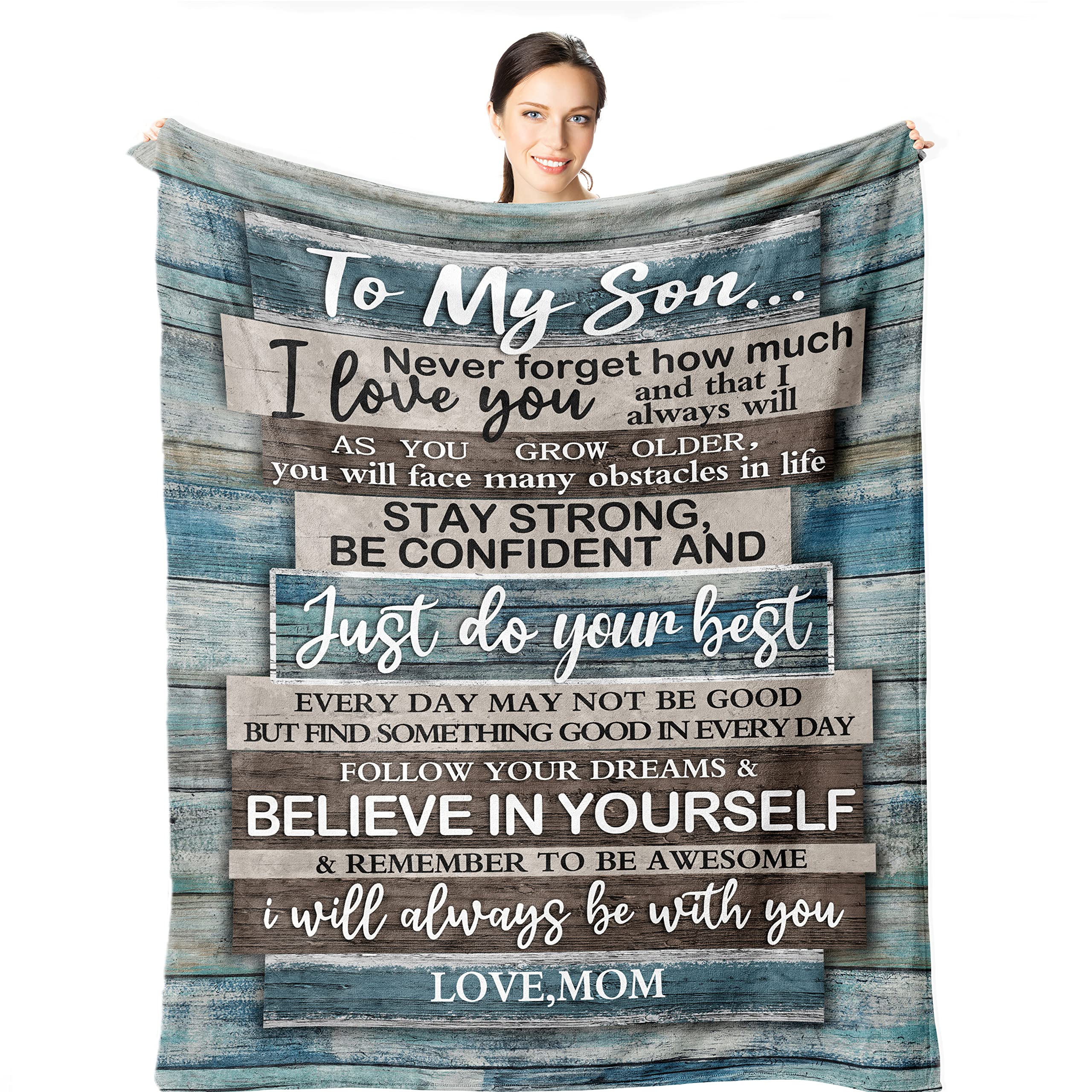 Wisegem Son Gifts From Mom - To My Son Blanket 60'X50' - Gifts For Grown Son From Mother - Gifts For Son - Son Gifts From Moth