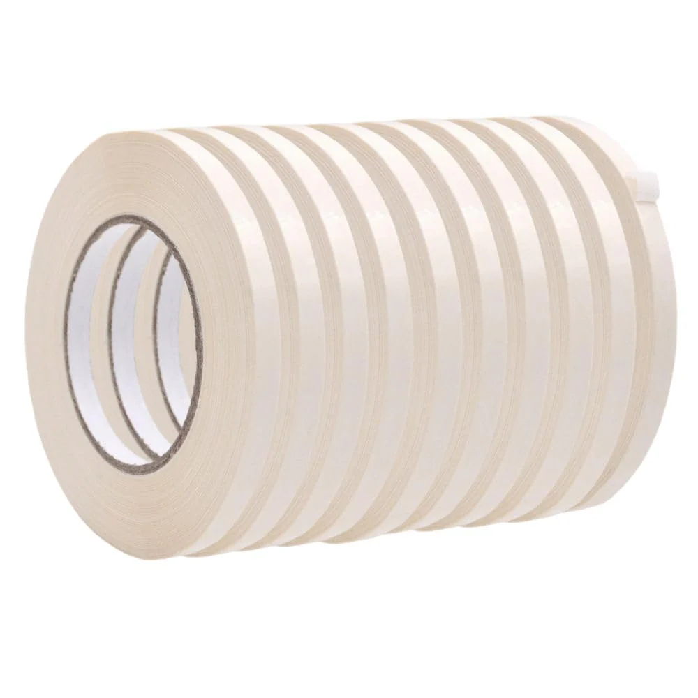 WOD White Produce Poly Bag Sealing Tape, 3/8 inch x 180 yds. (Pack of 10) for Packaging and Sealing of Meat, Gifts, or Ice Bags