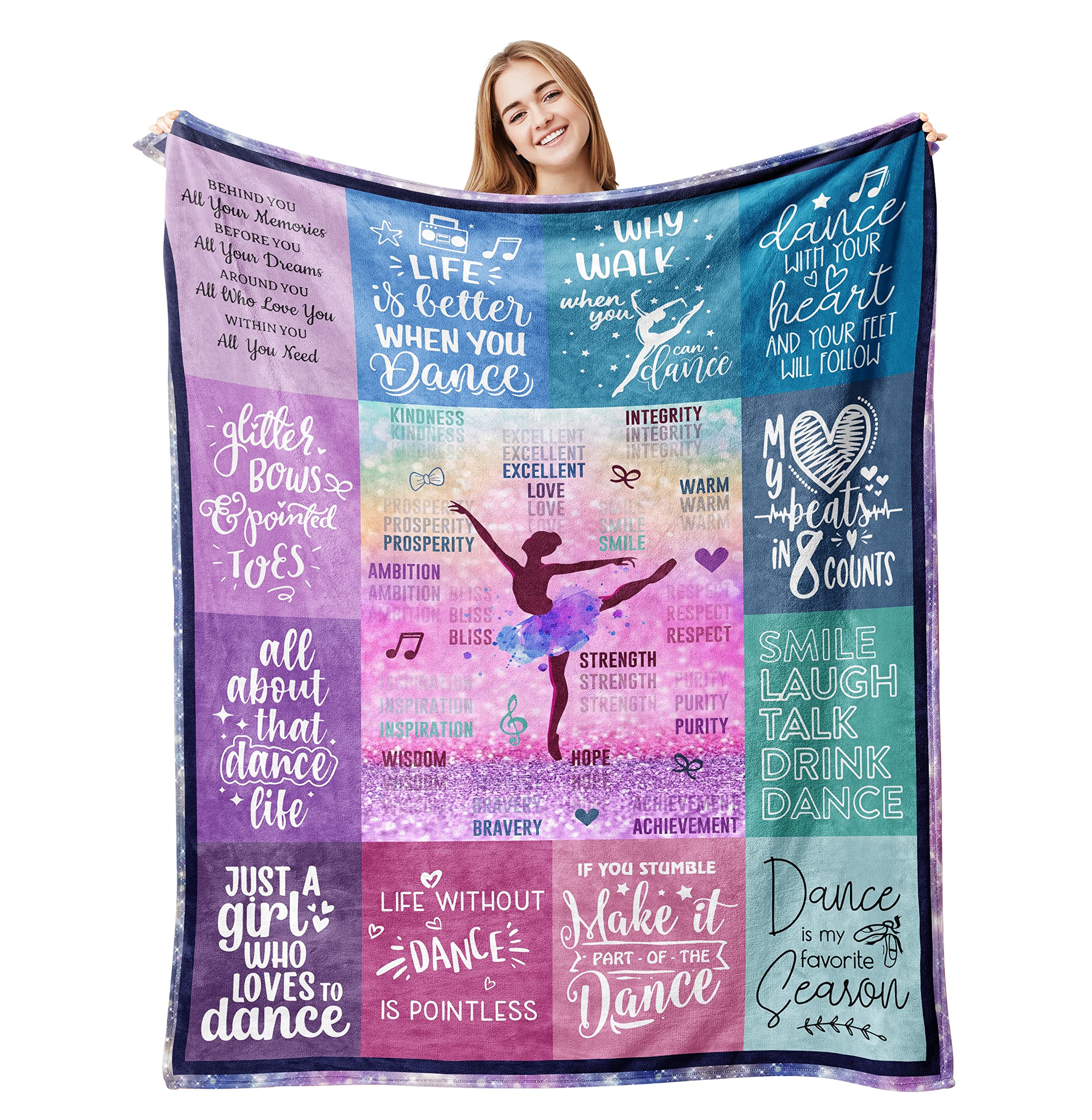 Xutapy Dancer Gifts Blanket 60X50, Dance Recital Gifts For Girls/Teens/Dance Teachers/Dance Team, Ballet Dance Teacher Appreciat