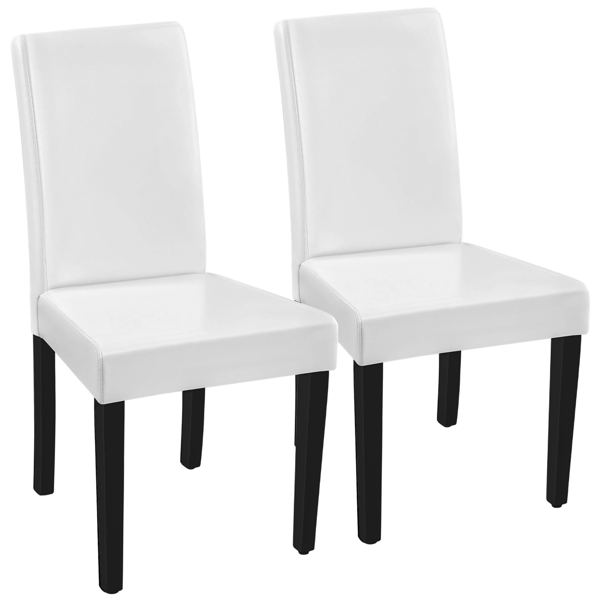 Yaheetech Dining Chairs Set of 2 Faux Leather Modern Dining Room Chairs with Rubberwood Legs and Padded Seat for Kitchen/Living