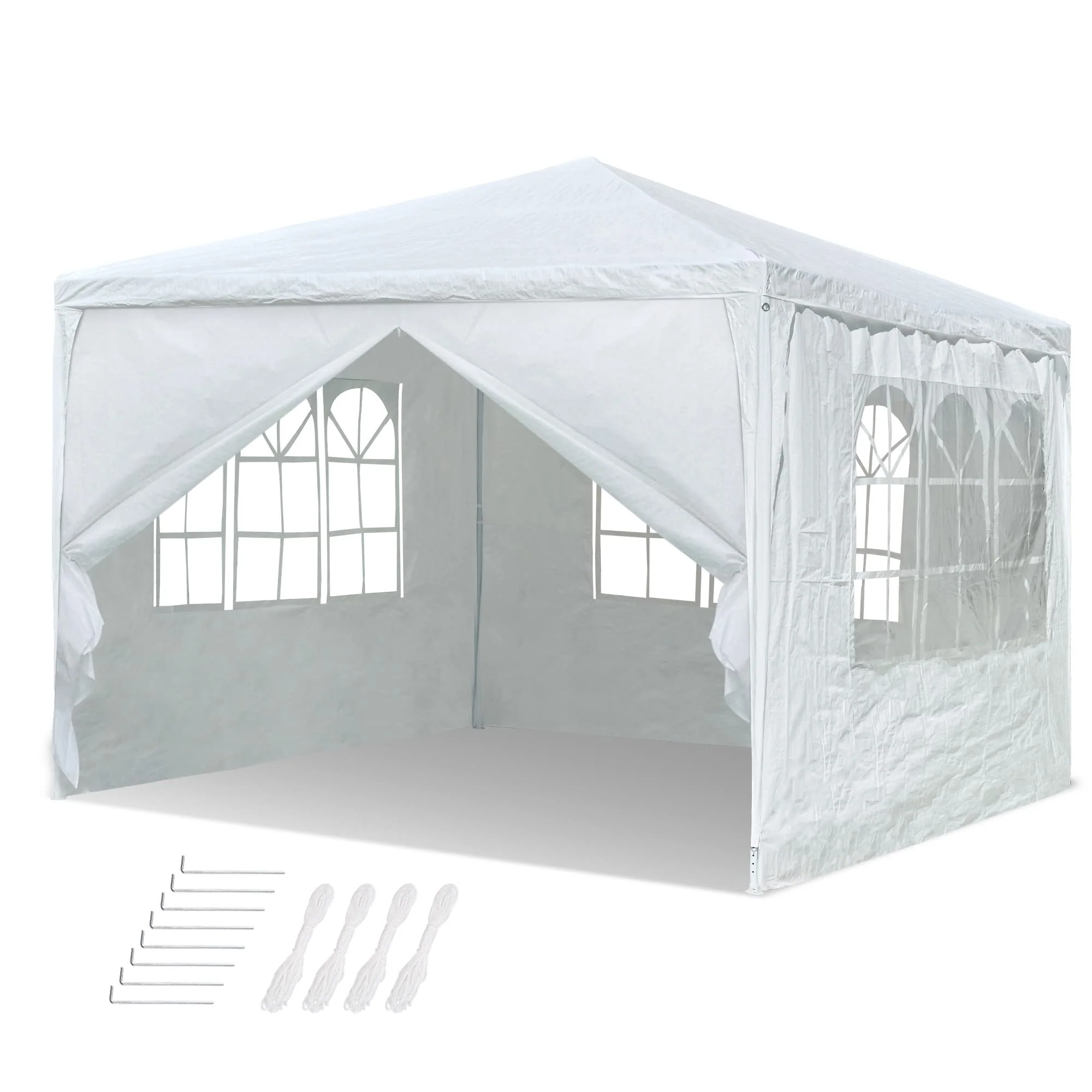Yescom 10X10' White Outdoor Wedding Party Patio Enclosed Canopy Tent W/Removable Side Wall Canopy For Fetes Event